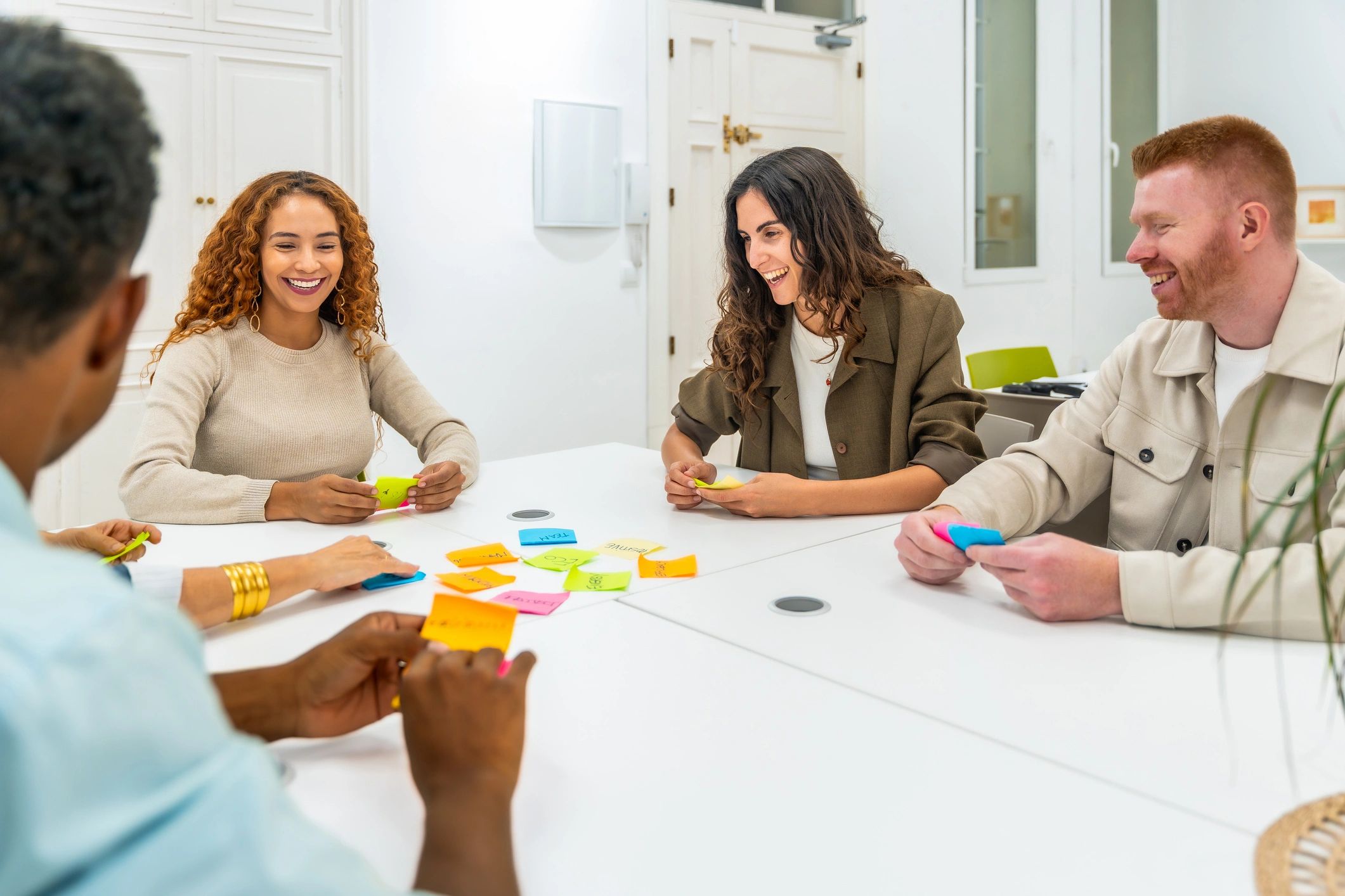 Group collaborating at a table